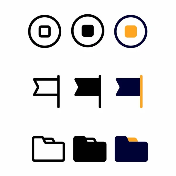 Stop Icon User Interface Vector Icons Set Web Mobile Pixel — Stock Vector