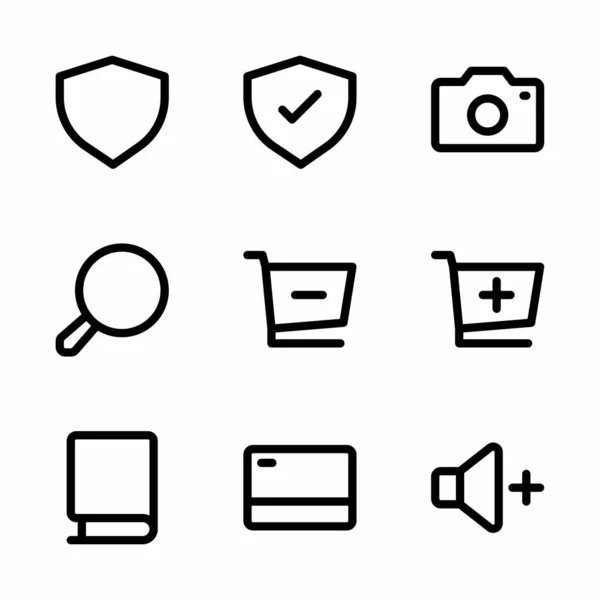 Benutzeroberfläche Vektorzeilensymbole Für Website Und Mobile Pixel Perfekt Eingestellt — Stockvektor