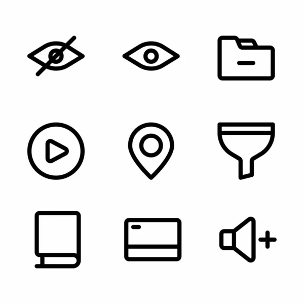 Benutzeroberfläche Vektorzeilensymbole Für Website Präsentation Und Mobile Pixel Perfekt Eingestellt — Stockvektor
