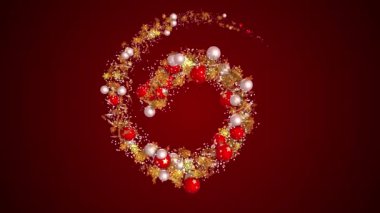 Noel arifesinde kar taneleri arka planda kalır. Xmas ve Yeni Yıl 3D sunucuyu selamlıyor