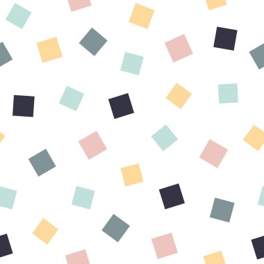 Soyut vektör kusursuz desen. Soyut modern trend vektör illüstrasyonu. Renkli kareler deseni