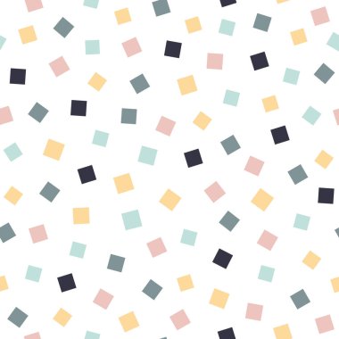 Soyut vektör kusursuz desen. Soyut modern trend vektör illüstrasyonu. Renkli kareler deseni