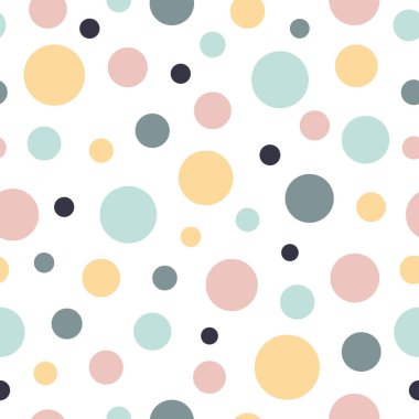 Soyut vektör kusursuz desen. Soyut modern trend vektör illüstrasyonu. Çocuk tasarımı. Renkli çember deseni