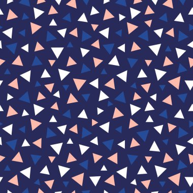 Soyut vektör kusursuz desen. Soyut modern moda illüstrasyonu. Geometrik tasarım. Çocuk tasarımı. Renkli üçgen deseni