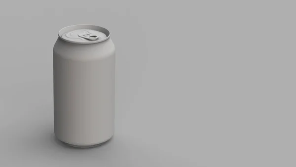 Aluminium Bier Blikje Frisdrank Een Grijze Achtergrond Rendering Modern Design — Stockfoto