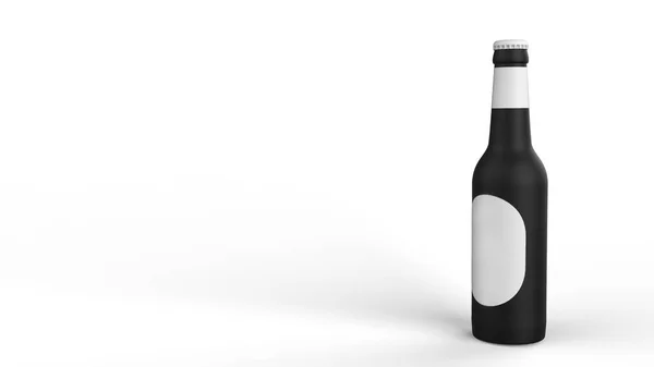 Bierflesje Een Witte Achtergrond Modern Design Achtergronden Voor Keukeninterieur — Stockfoto