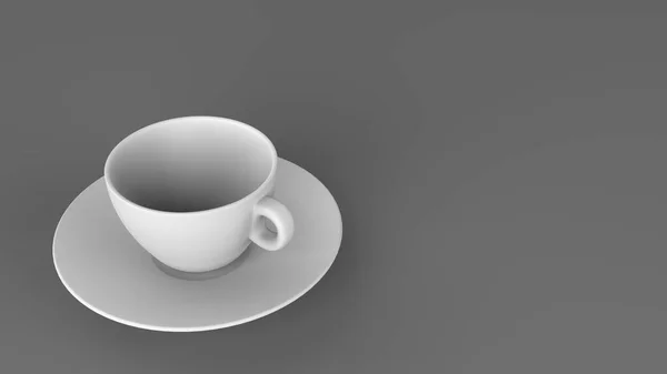 Rendering Kaffeetasse Auf Grauem Hintergrund Stil Des Minimalismus — Stockfoto