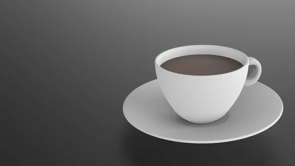 3D在灰色背景下渲染咖啡杯 简约主义的现代设计风格 — 图库照片