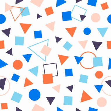 Soyut geometrik dikişsiz desen. Soyut modern trend vektör çizimi. Duvar kağıdı, poster, illüstrasyon tasarımı için doku