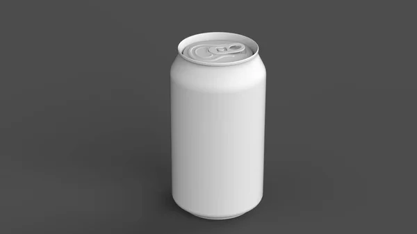 ブランク小さな銀アルミニウムソーダは黒の背景にモックアップすることができます ビールや飲み物の錫パッケージ 3Dレンダリング図 — ストック写真