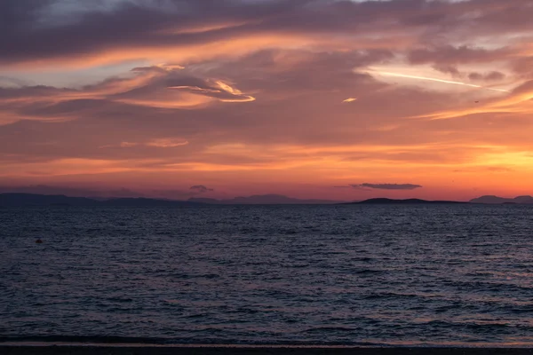 Coucher de soleil et la mer, Grèce — Photo