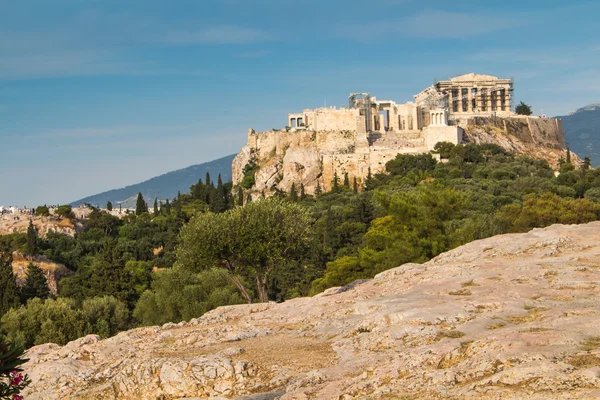 关于雅典卫城的观点，希腊雅典 — 图库照片