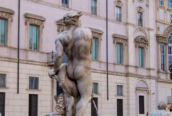 Fuente del Moro, Piazza Navona, Roma, Italia — Foto de Stock