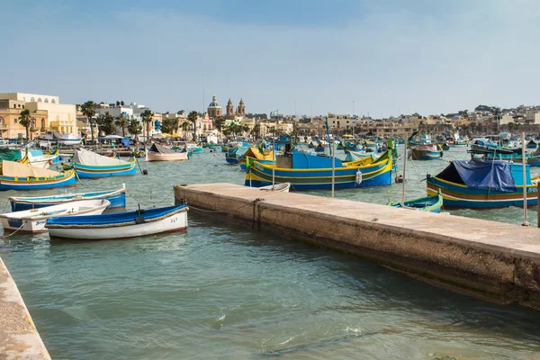 Vissersdorp Marsaxlokk, Malta — Stockfoto