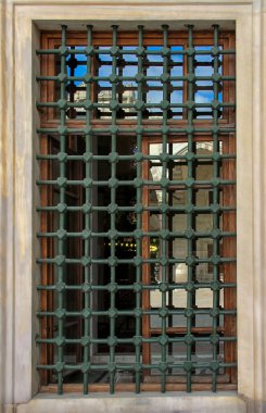 Window with mosque reflection, Süleymaniye Mosque, Istanbul