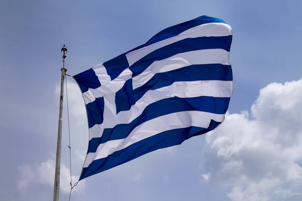Rüzgar Yunan bayrağı — Stok fotoğraf