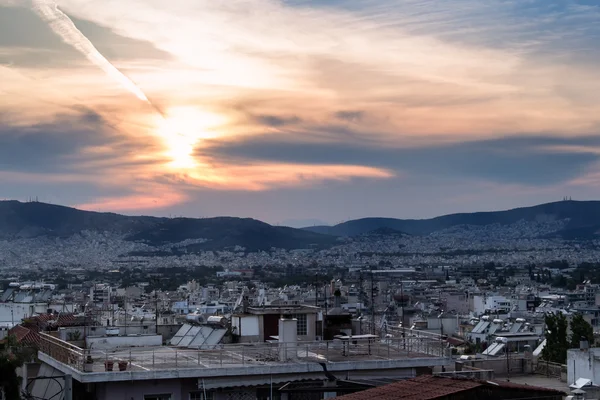 Puesta de sol en Atenas, Grecia Fotos De Stock Sin Royalties Gratis