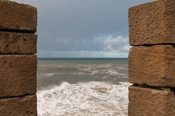 Fortificación de la ciudad y el océano, Essaouira, Marruecos —  Fotos de Stock