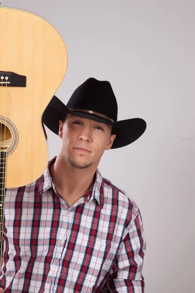 Thoughtful Cowboy Guitar —  Fotos de Stock