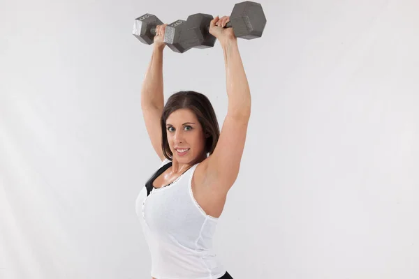 Mujer Feliz Haciendo Ejercicio — Foto de Stock