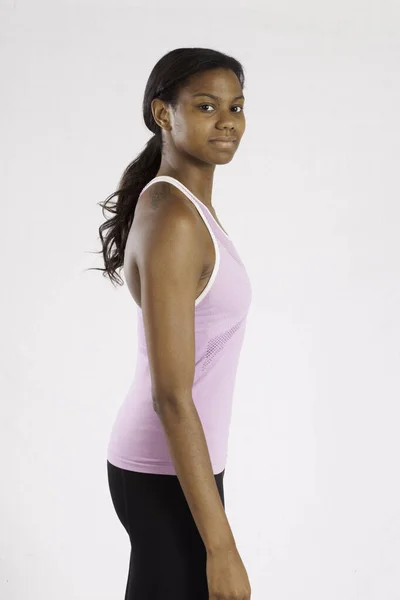 Bastante Mujer Negra Mirando Pensativo — Foto de Stock