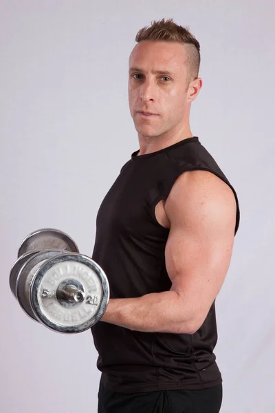 Strong Man Lifting Weights — Stock Photo, Image