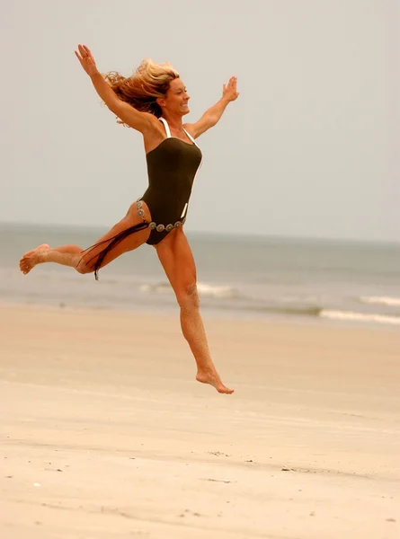 Mid-air Babe — Stock Photo, Image