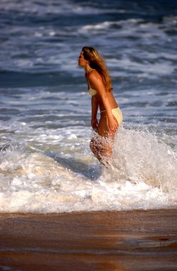 Derin mavi okyanus dalgaları - Model abanoz P - Bikini çekimleri