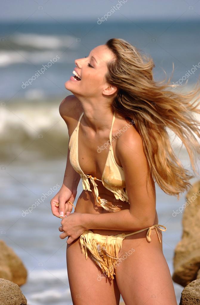 Custom Leather Handmade Bikini model Ebony shows It off well while standing  showing her sleek slim