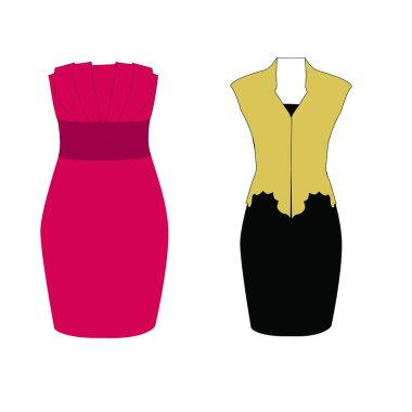 Kırmızı ve siyah kokteyl elbiseleri