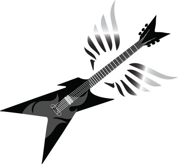 Siyah Rock gitar — Stok Vektör