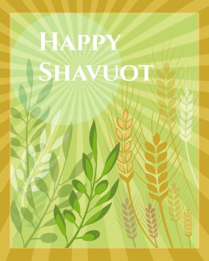 Shavuot Festival tebrik kartı tasarımı 