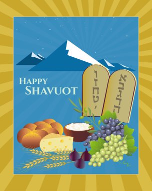 Shavuot Festival greeting card design vector Shavuot Festival greeting card design vector