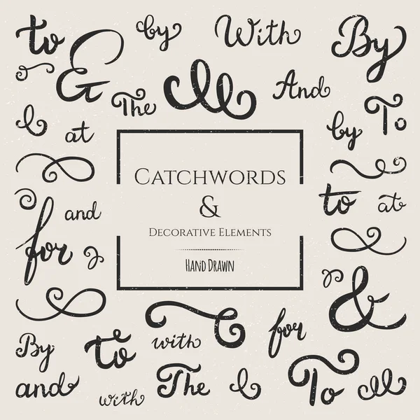 Catching Words & Calligraphic Decorative Elements — Stock Vector