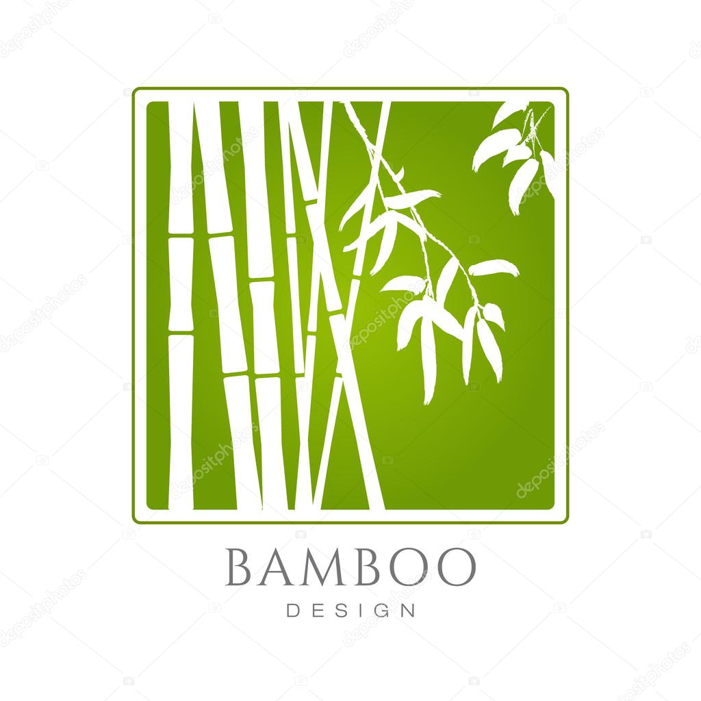 Bamboo icon, business sign template.