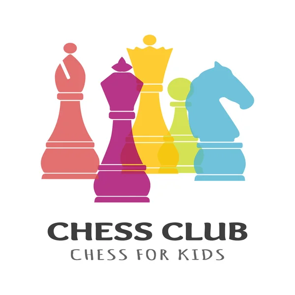 Chess pieces business sign & corporate identity template for Chess club or Chess school. — Stock Vector