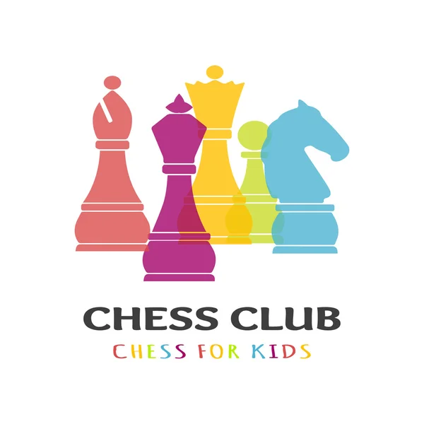 Chess pieces business sign & corporate identity template for Chess club or Chess school. — Stock Vector