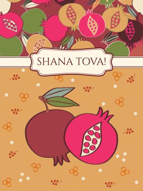 Nar tebrik kartı tasarım vektör şablonu.