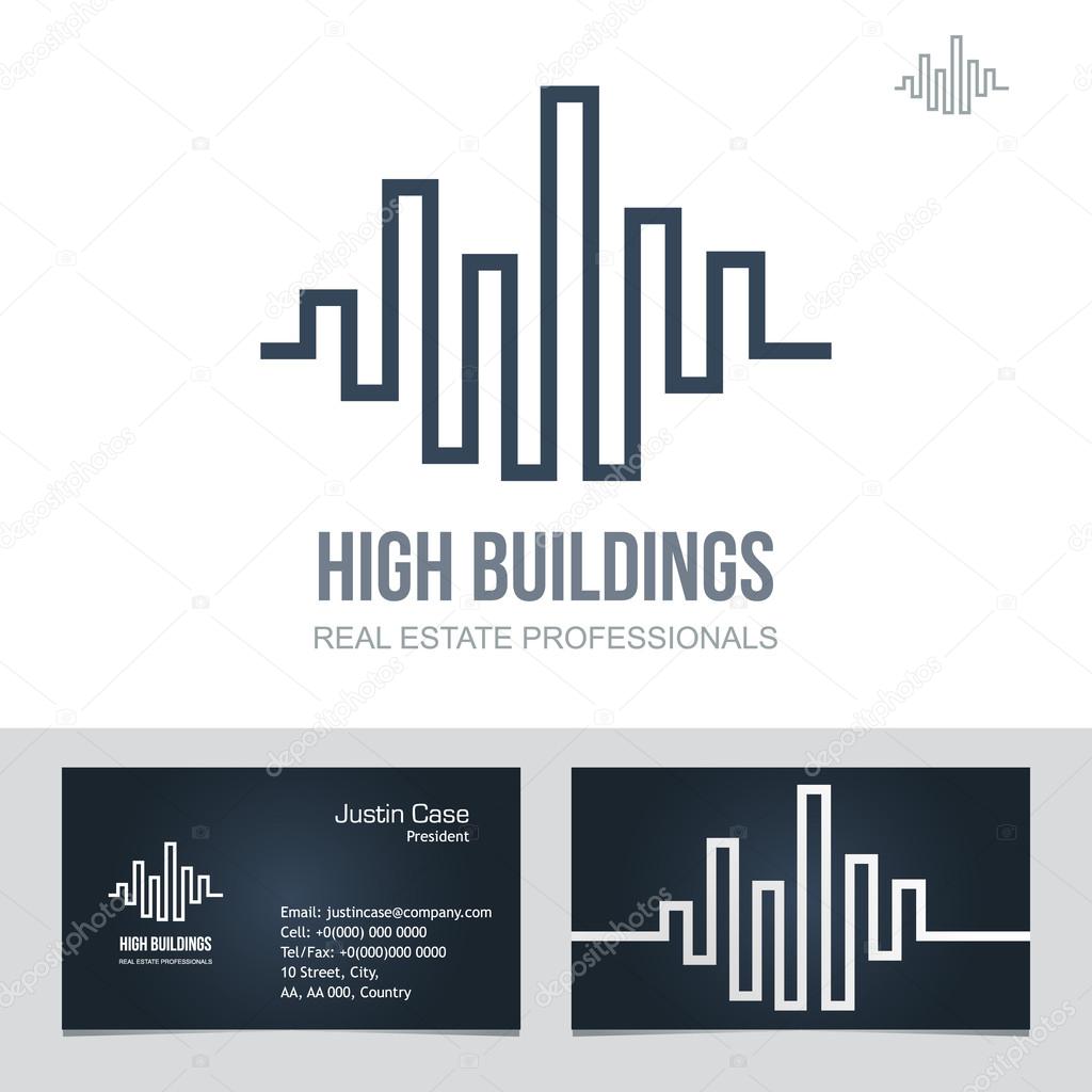 Real Estate Business sign & Business Card vector template