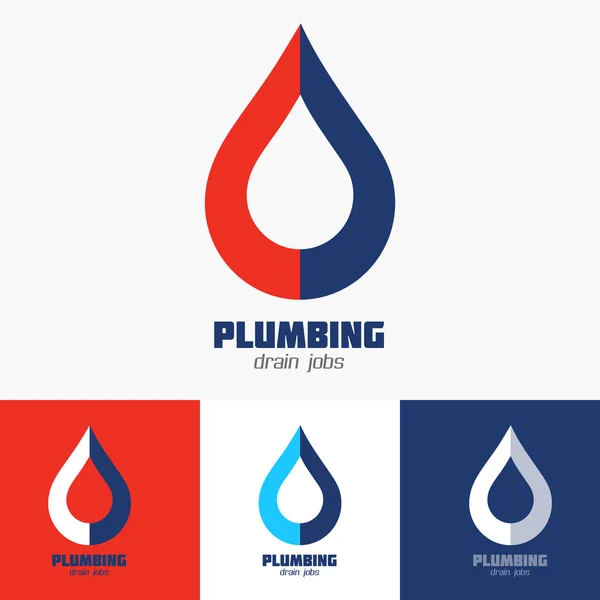 Plumbing Business Sign & Modelo de vetor de cartão de visita . — Vetor de Stock