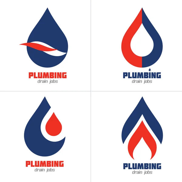 Plumbing Business Sign & Business card vector template. — Stock Vector