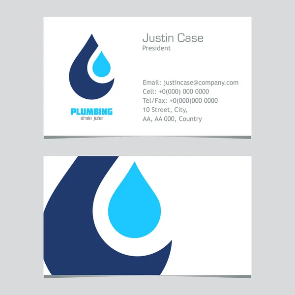 Plumbing Business Sign & Business card vector template. — Stock Vector