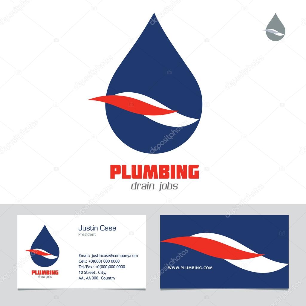 Plumbing Business Sign & Business card vector template.