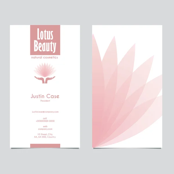 Lotus Geschäftszeichen abd Visitenkarte — Stockvektor