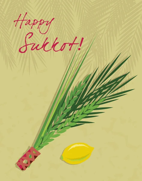 Sukkot Festival tebrik kartı tasarım vektör şablonu. — Stok Vektör