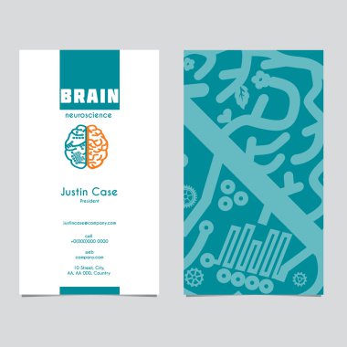 Brain icon design & business card template for Neuroscience & Medicine.