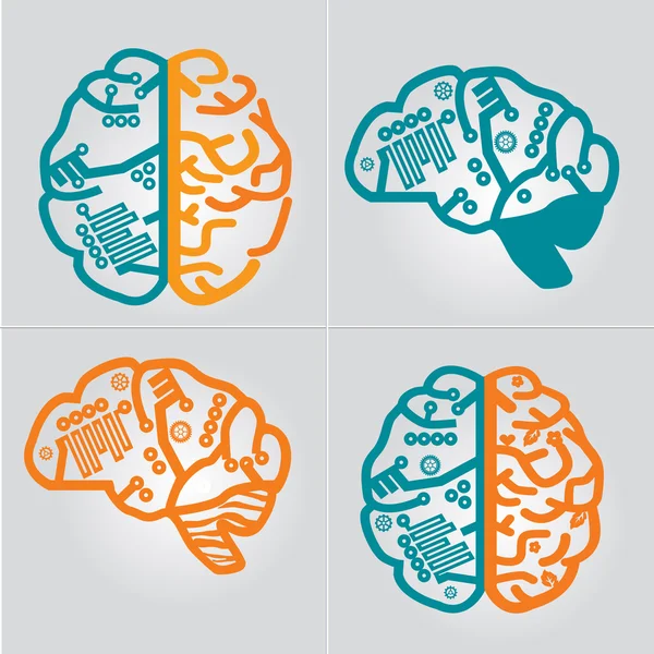 Plantilla de diseño de signos cerebrales para Neurociencia y Medicina . — Archivo Imágenes Vectoriales