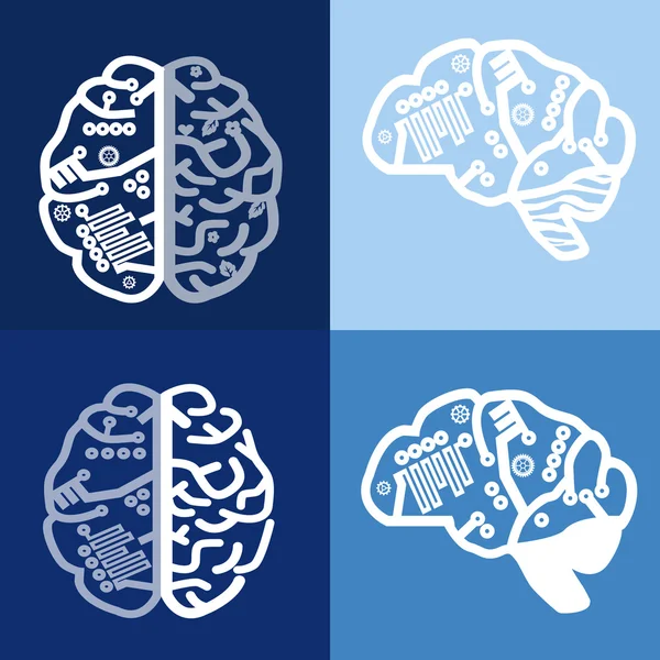 Modèle de conception de signes cérébraux pour Neuroscience & Médecine . — Image vectorielle