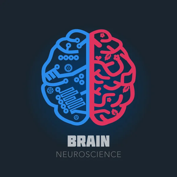 Brain sign design template for Neuroscience & Medicine. — Stock vektor