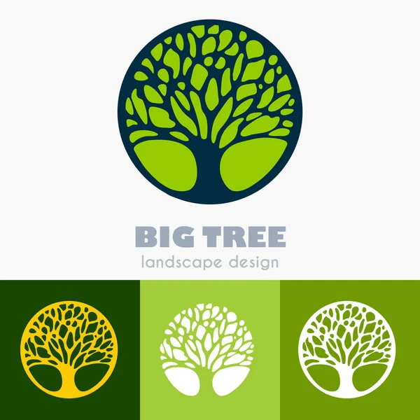 Abstract Tree sign vector template set. — Stock Vector